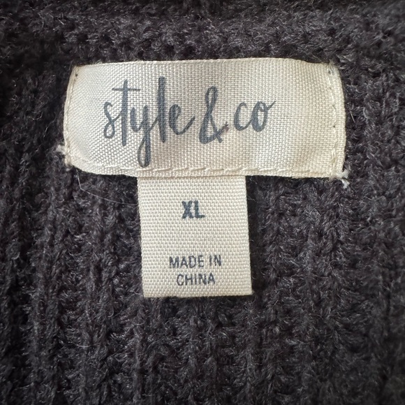 STYLE & CO gray oversized cardigan dolman shawl collar long knit duster size XL - Picture 10 of 12